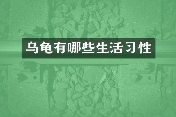 乌龟有哪些生活习性