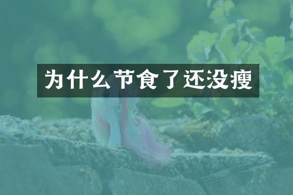 为什么节食了还没瘦