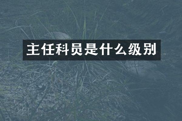 主任科员是什么级别