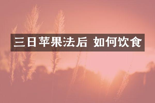 三日苹果法后 如何饮食