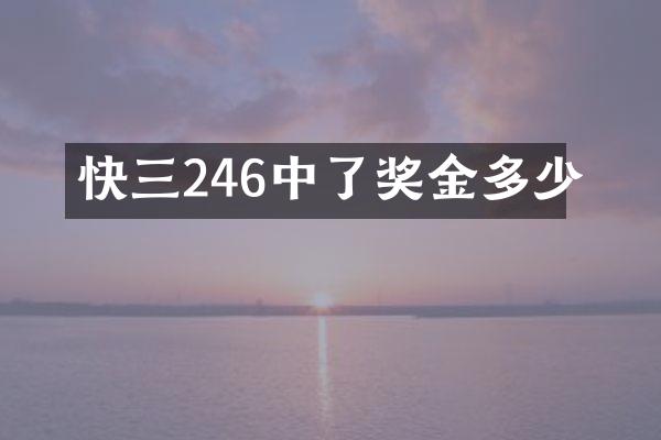 快三246中了奖金多少