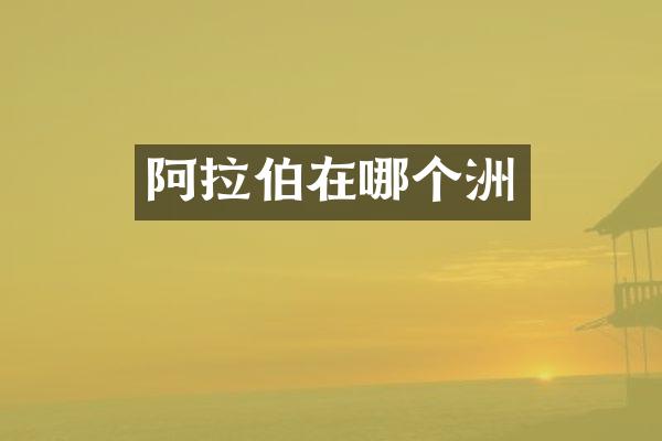 阿拉伯在哪个洲