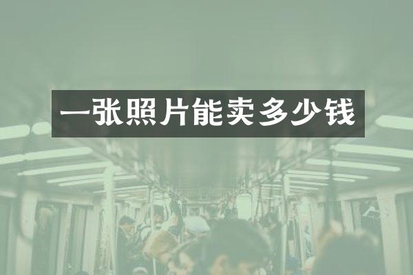 一张照片能卖多少钱