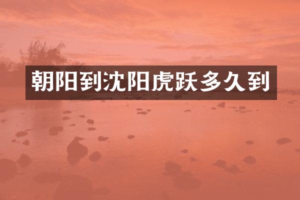 朝阳到沈阳虎跃多久到