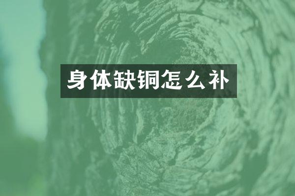 身体缺铜怎么补