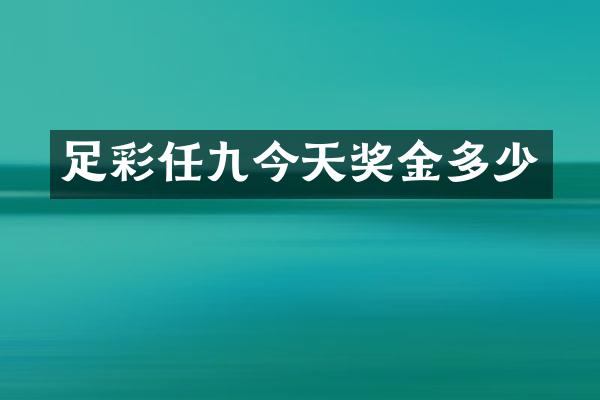 足彩任九今天奖金多少