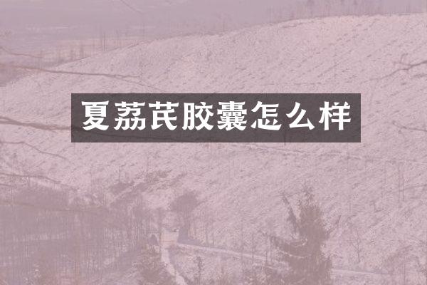 夏荔芪胶囊怎么样