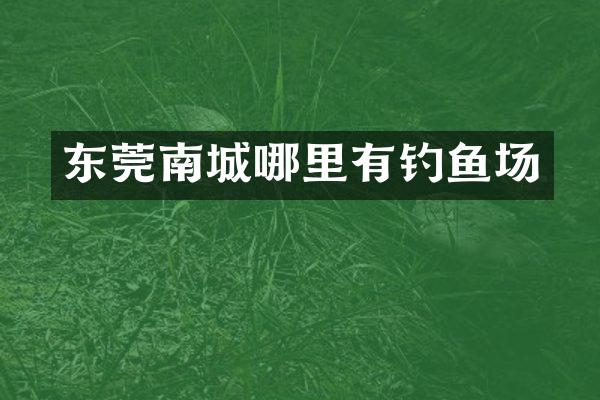 东莞南城哪里有钓鱼场
