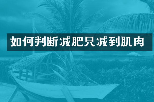 如何判断减肥只减到肌肉