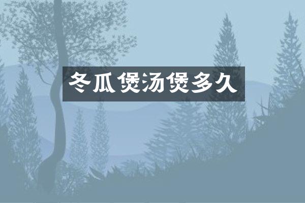 冬瓜煲汤煲多久