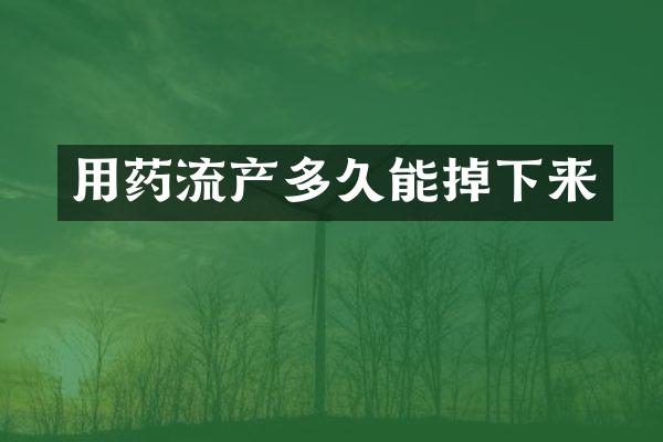 用药流产多久能掉下来