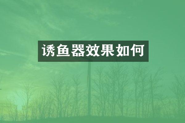 诱鱼器效果如何