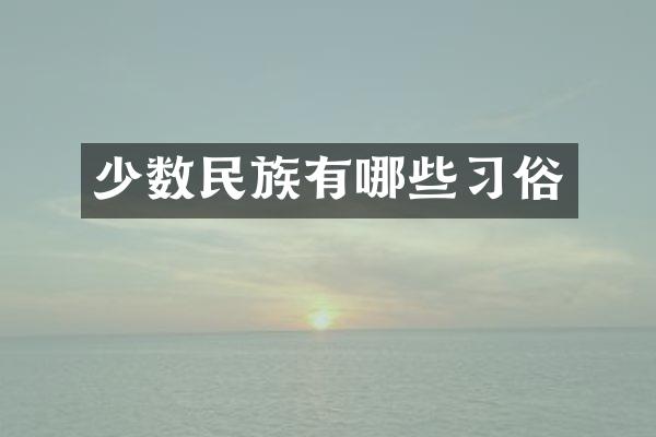 少数民族有哪些习俗