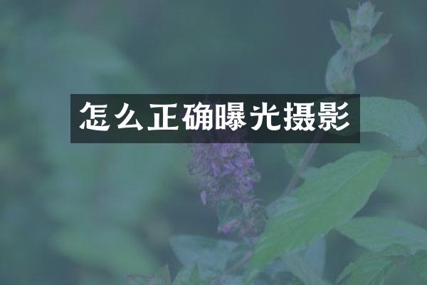 怎么正确曝光摄影