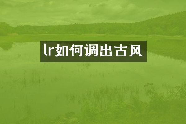 lr如何调出古风