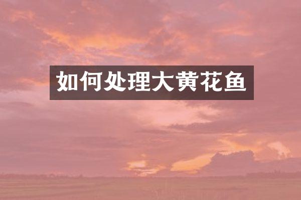 如何处理大黄花鱼