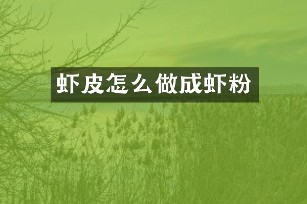虾皮怎么做成虾粉