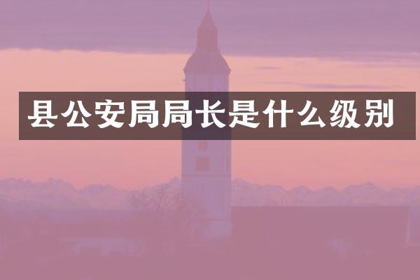 县公安局局长是什么级别