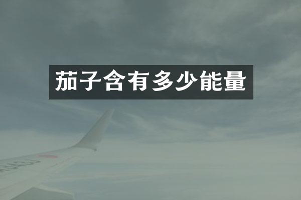 茄子含有多少能量