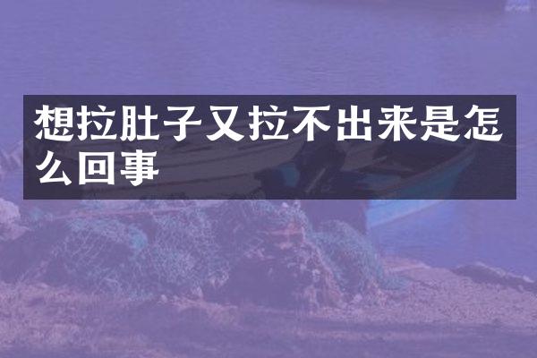 想拉肚子又拉不出来是怎么回事