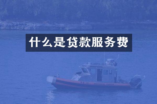 什么是贷款服务费