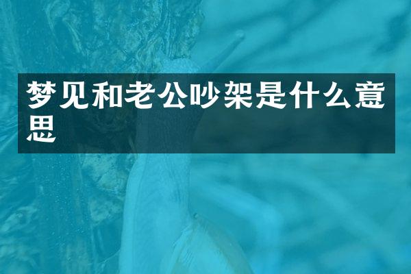 梦见和老公吵架是什么意思