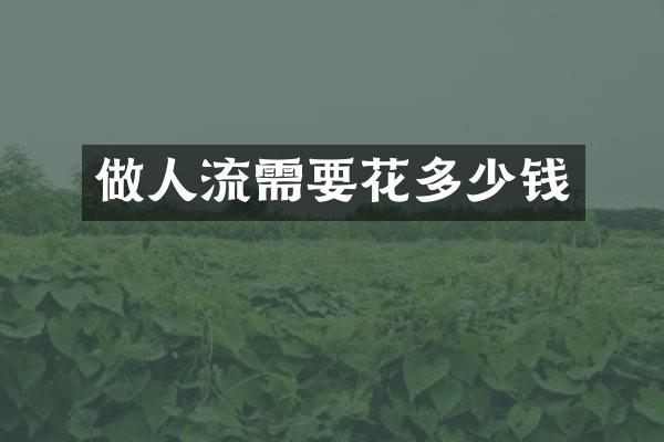 做人流需要花多少钱