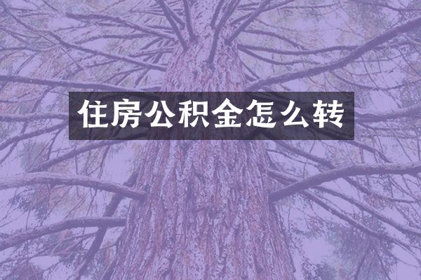 住房公积金怎么转