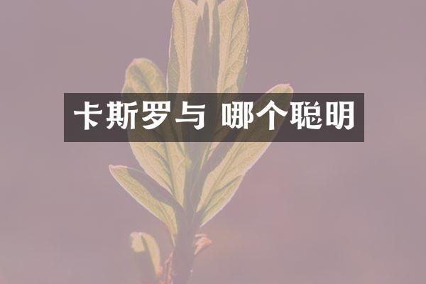 卡斯罗与 哪个聪明