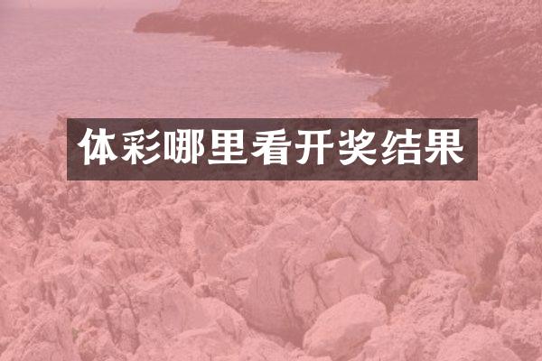 体彩哪里看开奖结果