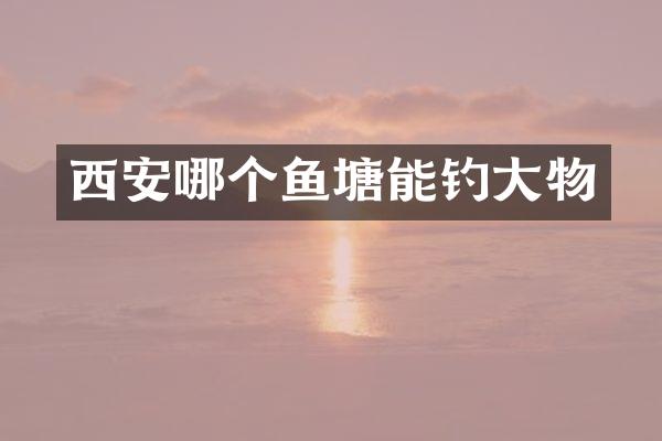 西安哪个鱼塘能钓大物