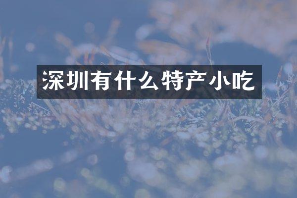 深圳有什么特产小吃