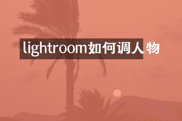 lightroom如何调人物
