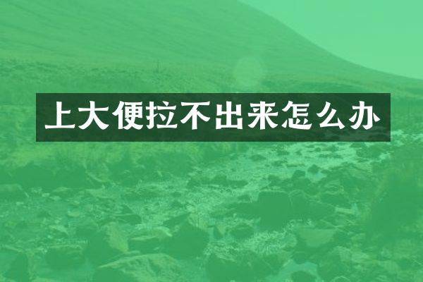 上大便拉不出来怎么办