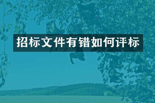 招标文件有错如何评标