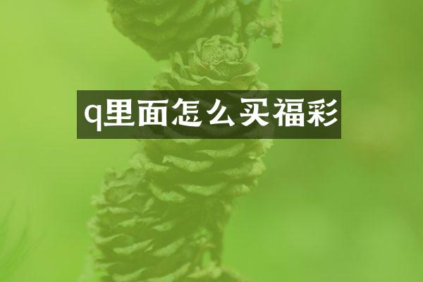 q里面怎么买