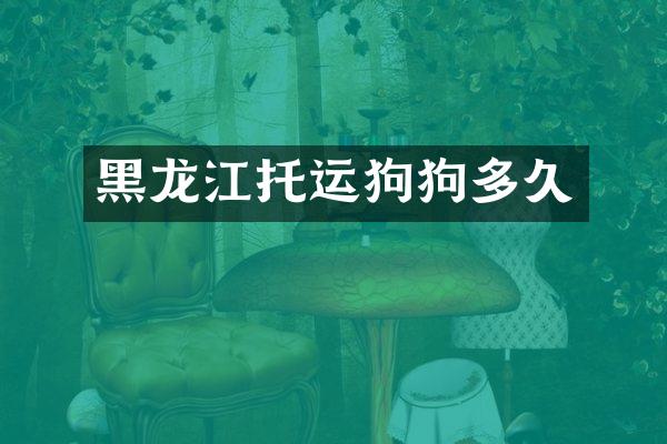 黑龙江托运狗狗多久