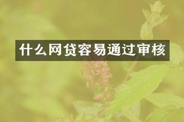 什么网贷容易通过审核