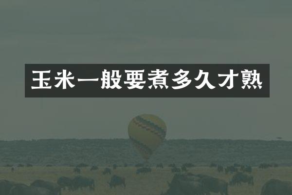 玉米一般要煮多久才熟