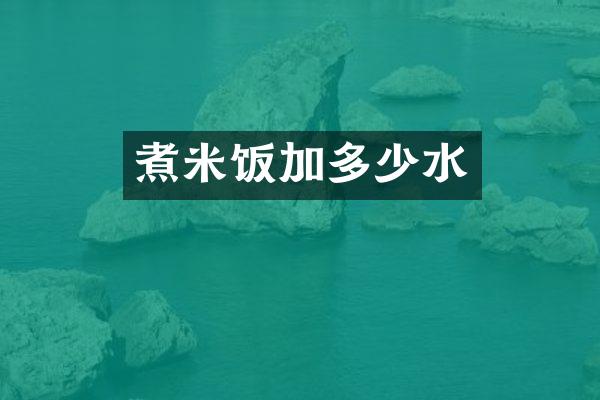 煮米饭加多少水