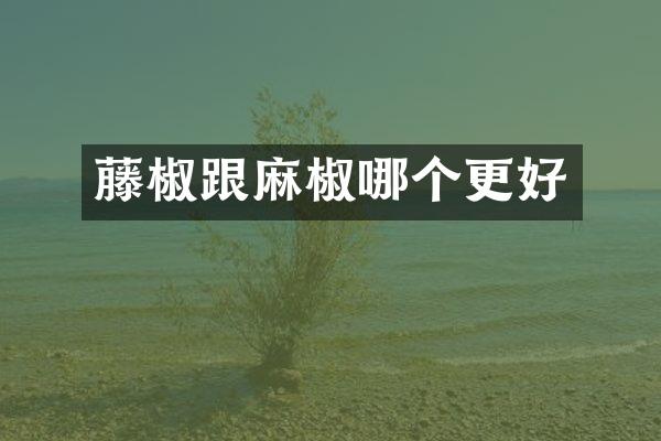 藤椒跟麻椒哪个更好