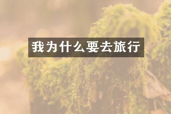 我为什么要去旅行