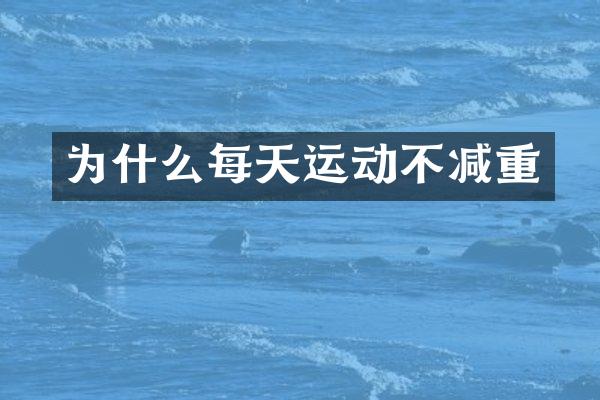 为什么每天运动不减重