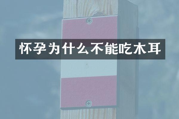 怀孕为什么不能吃木耳