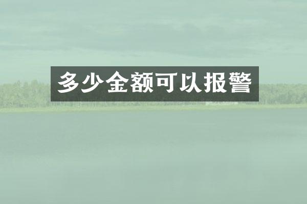 多少金额可以报警