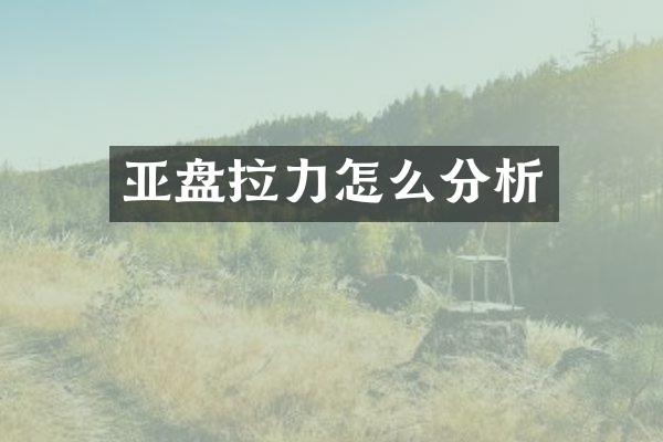 亚盘拉力怎么分析