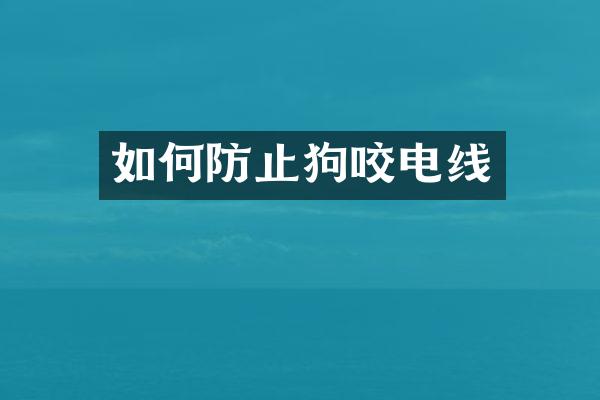如何防止狗咬电线