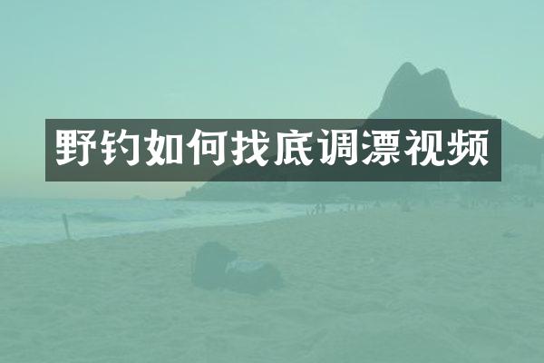野钓如何找底调漂视频