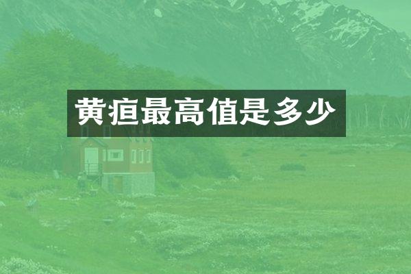 黄疸最高值是多少