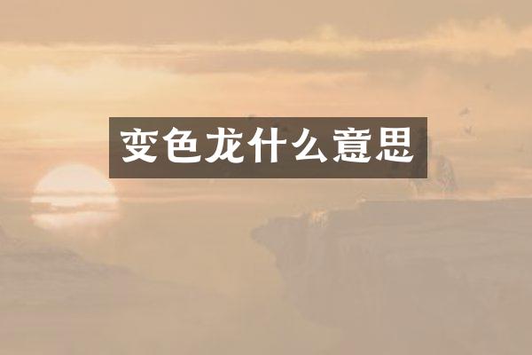 变色龙什么意思